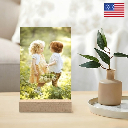 Acrylic Photo Stand 4" x 6"（10cm Square Base）| Ships from USA