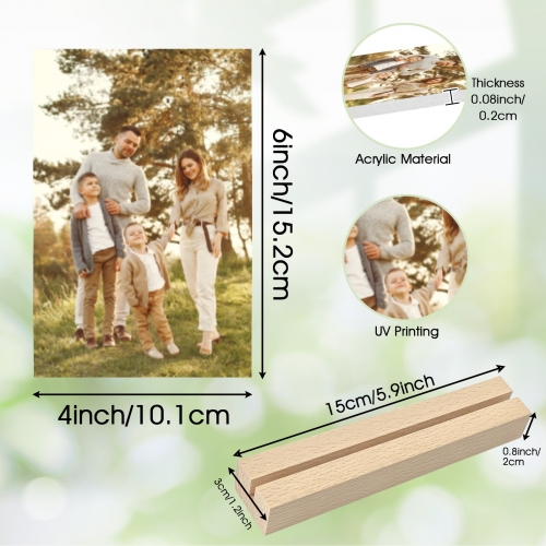 Acrylic Photo Stand 4" x 6" （15cm Square Base） | Ships from USA