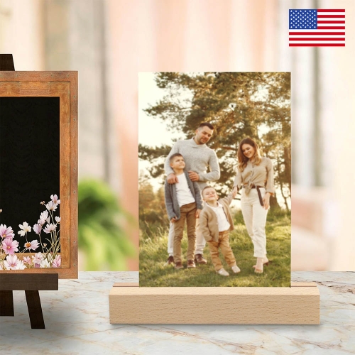 Acrylic Photo Stand 4" x 6" （15cm Square Base） | Ships from USA