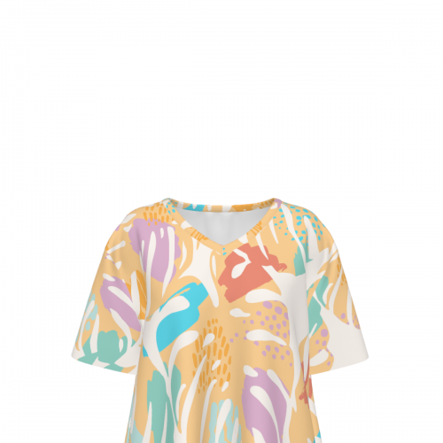 Women's V-Neck Short Sleeve Pajama Set