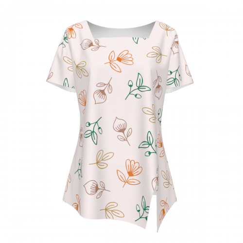 Women’s Square Neck Asymmetrical Hem Short Sleeve T-Shirt