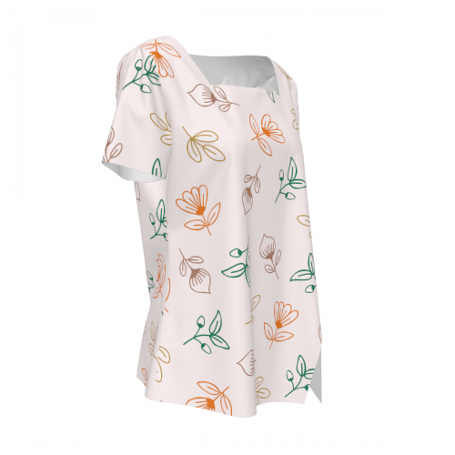Women’s Square Neck Asymmetrical Hem Short Sleeve T-Shirt