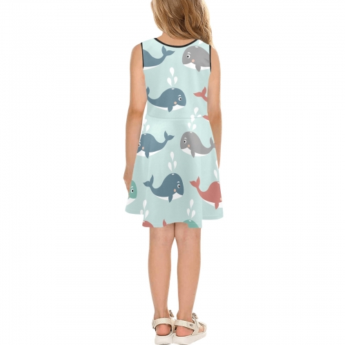 Girls' Sleeveless Sundress（Model D56）| Ships from USA