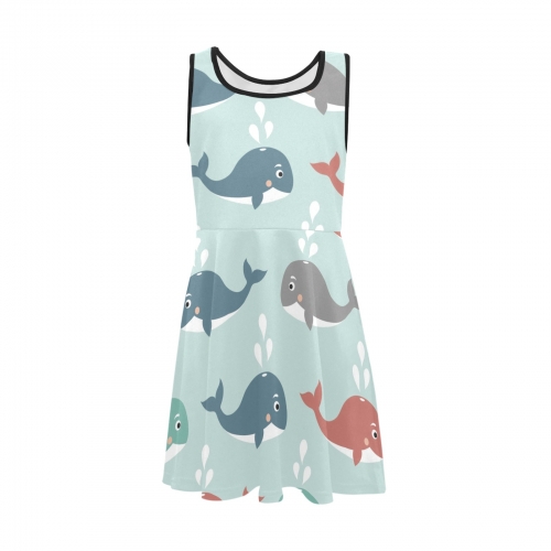 Girls' Sleeveless Sundress（Model D56）| Ships from USA