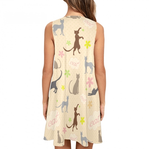 Sleeveless A-Line Pocket Dress （Model D57）| Ships from USA