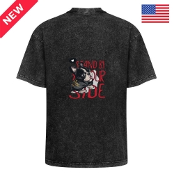 Vintage Washed Cotton T-Shirt (Back Print) | Ships from USA