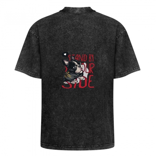 Vintage Washed Cotton T-Shirt (Back Print) | Ships from USA