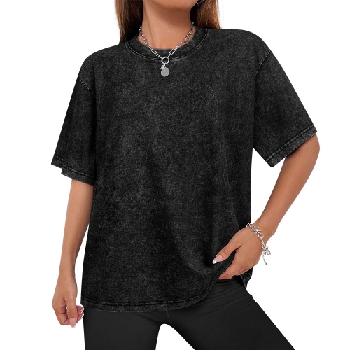 Vintage Washed Cotton T-Shirt (Back Print) | Ships from USA