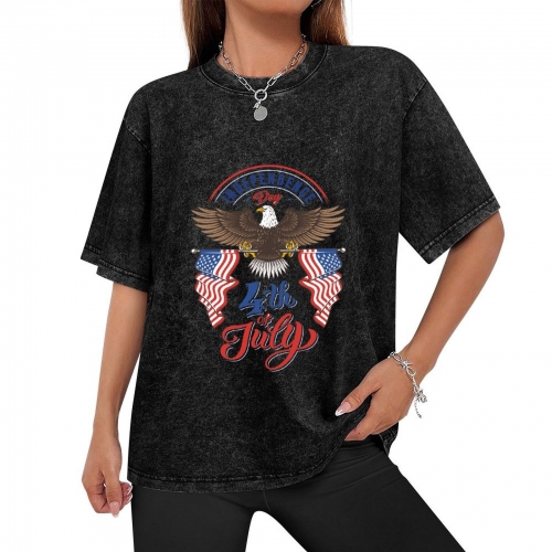 Vintage Washed Cotton T-Shirt (Front Print) | Ships from USA