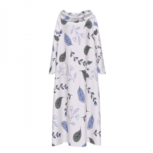 Women's Casual Cowl Neck Long Sleeve Dress With Pockets