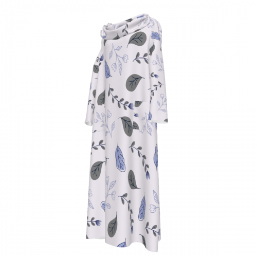 Women's Casual Cowl Neck Long Sleeve Dress With Pockets