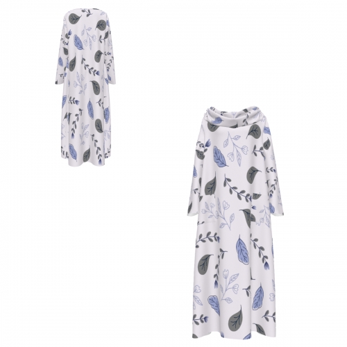 Women's Casual Cowl Neck Long Sleeve Dress With Pockets