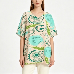 Women's Sexy Cold Shoulder V-Neck Shirt