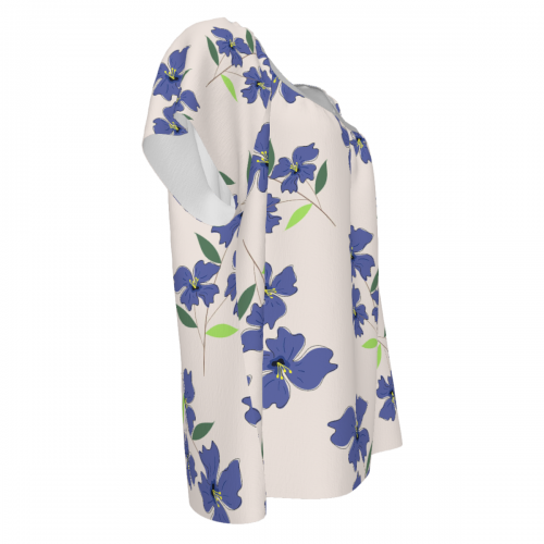 Women's Casual Crew Neck Pleated Shirt