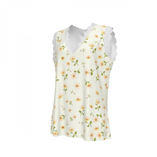 Women's  Lace Trim V-Neck Tank Top