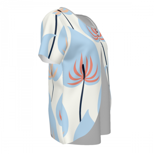 Women's Layered Front Shirt with Decorative Button