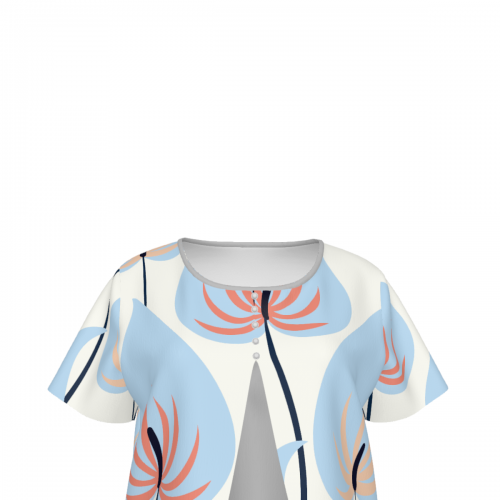 Women's Layered Front Shirt with Decorative Button