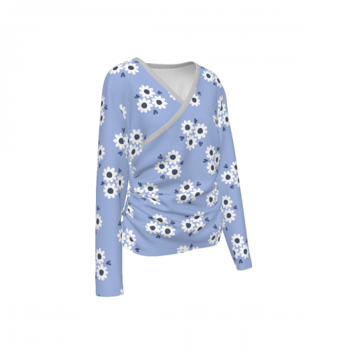 Women's V-neck Side-Bone Elastic Sweatshirt