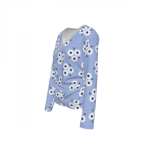 Women's V-neck Side-Bone Elastic Sweatshirt