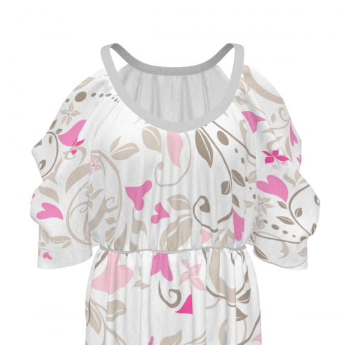 Women's  Cold Shoulder Top with Elasticated Waist
