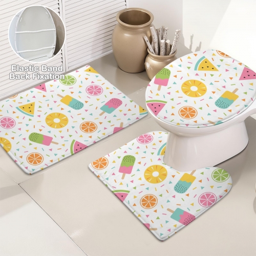 3-Piece Bathroom Rug Set 60 x 40cm