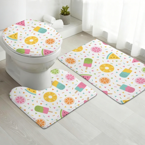3-Piece Bathroom Rug Set 60 x 40cm