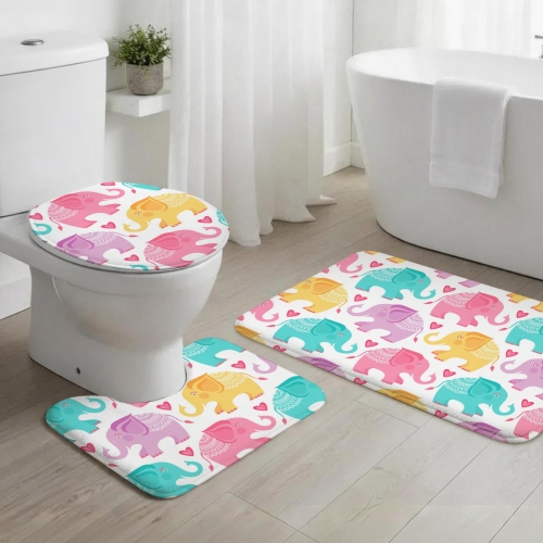 3-Piece Bathroom Rug Set 80 x 50cm