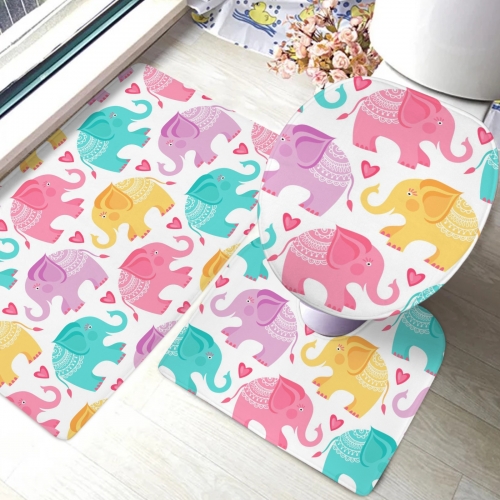 3-Piece Bathroom Rug Set 80 x 50cm