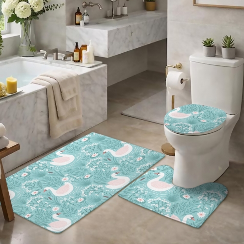3-Piece Bathroom Rug Set 90 x 61cm