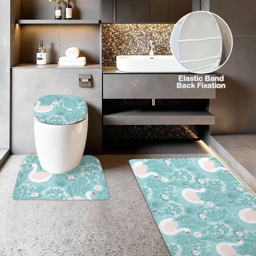 3-Piece Bathroom Rug Set 90 x 61cm