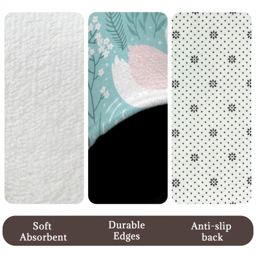 3-Piece Bathroom Rug Set 90 x 61cm