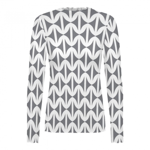 High Neck Long Sleeved Mesh Top