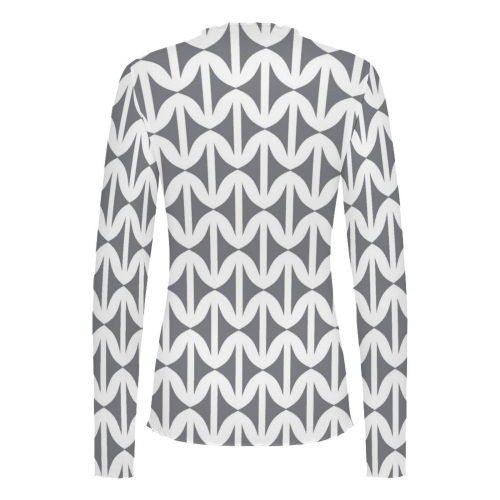 High Neck Long Sleeved Mesh Top