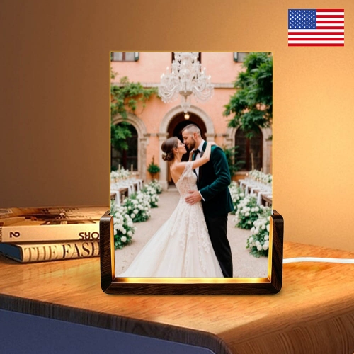 Acrylic Night Light 5" x 7" (Tricolor Light Walnut Base) | Ships from USA