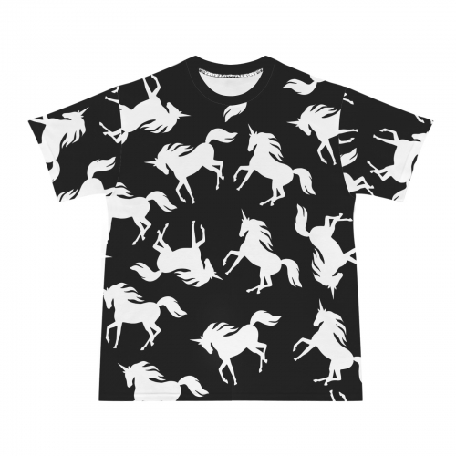Men's All Over Print Ribbed Collar T-Shirt (Model T94) | Ships from USA