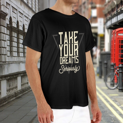 Men's Cotton T-Shirt  (One Side Print）
