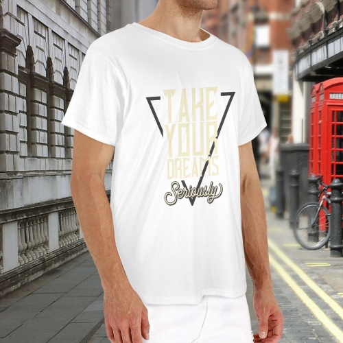 Men's Cotton T-Shirt  (One Side Print）
