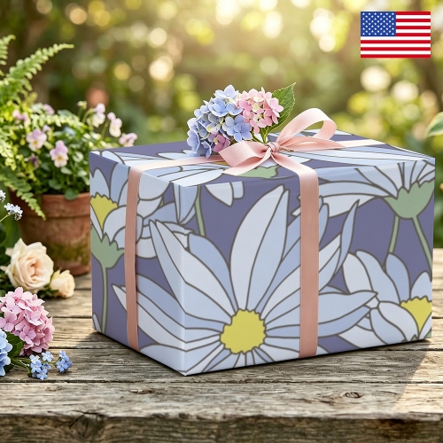 Gift Wrapping Paper-Coated Paper 58" x 17.3" (1 Roll) | Ships from USA