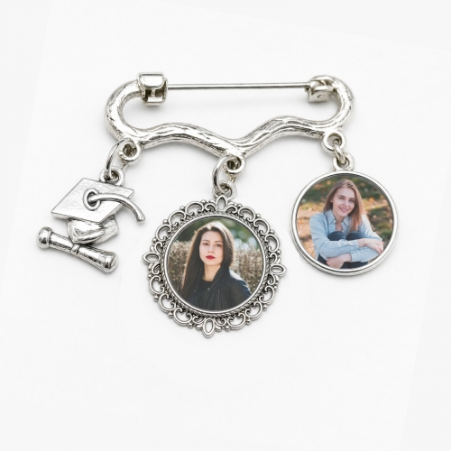 Custom Photo Charm Brooch | Ships from USA