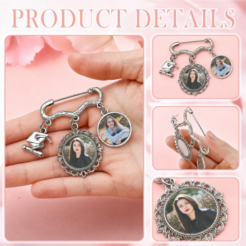 Custom Photo Charm Brooch | Ships from USA