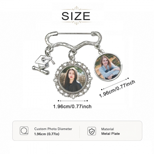 Custom Photo Charm Brooch | Ships from USA