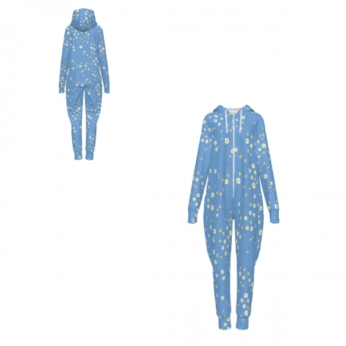 Women's Hooded Zipper Jumpsuit