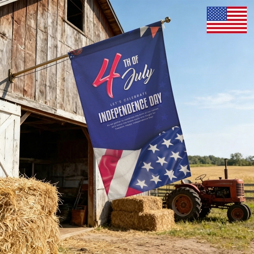 Cotton Linen House Flag 36" x 60" (One Side) | Ships from USA