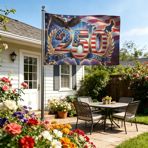 Cotton Linen House Flag 48" x 72" (One Side) | Ships from USA