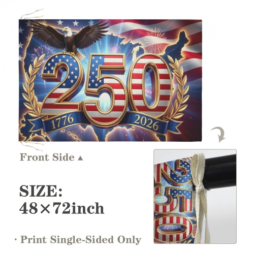 Cotton Linen House Flag 48" x 72" (One Side) | Ships from USA
