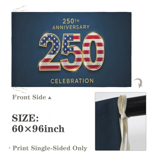 Cotton Linen House Flag 60" x 96" (One Side) | Ships from USA
