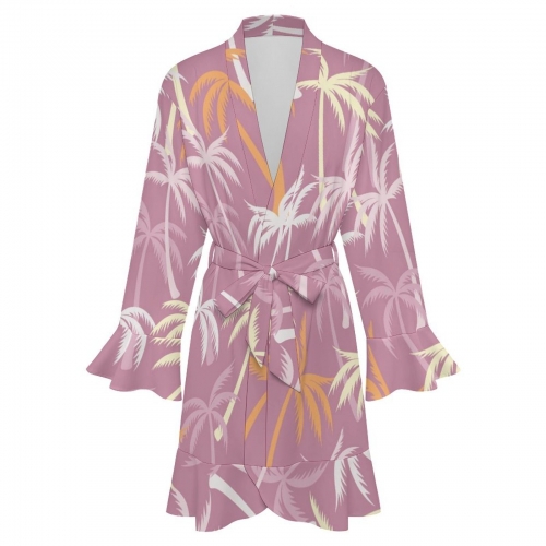 Ruffle Long Sleeve Robe
