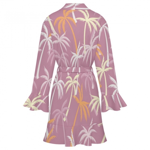 Ruffle Long Sleeve Robe