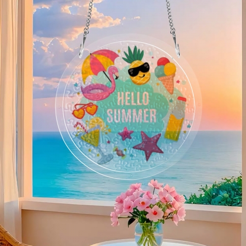 Round Acrylic Puzzle Ornament