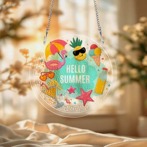 Round Acrylic Puzzle Ornament